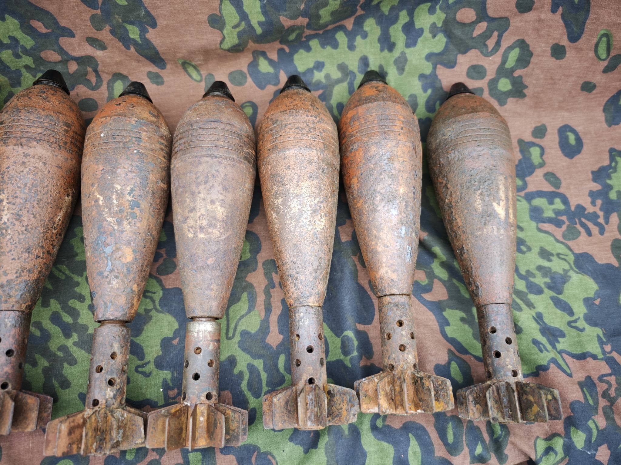 Original WWII German 8 cm Nebel Nb smoke mortar mines.