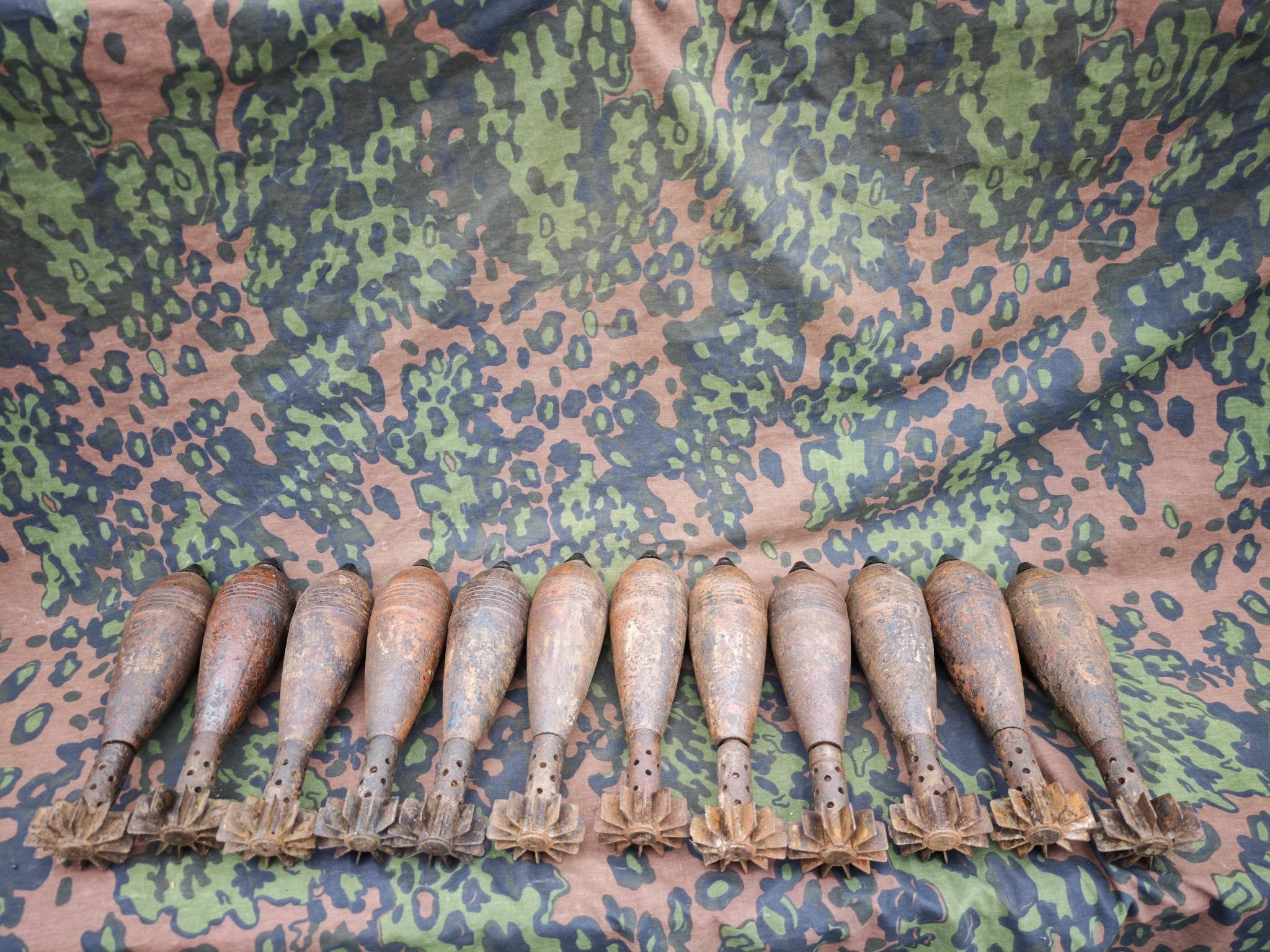 Original WWII German 8 cm Nebel Nb smoke mortar mines.