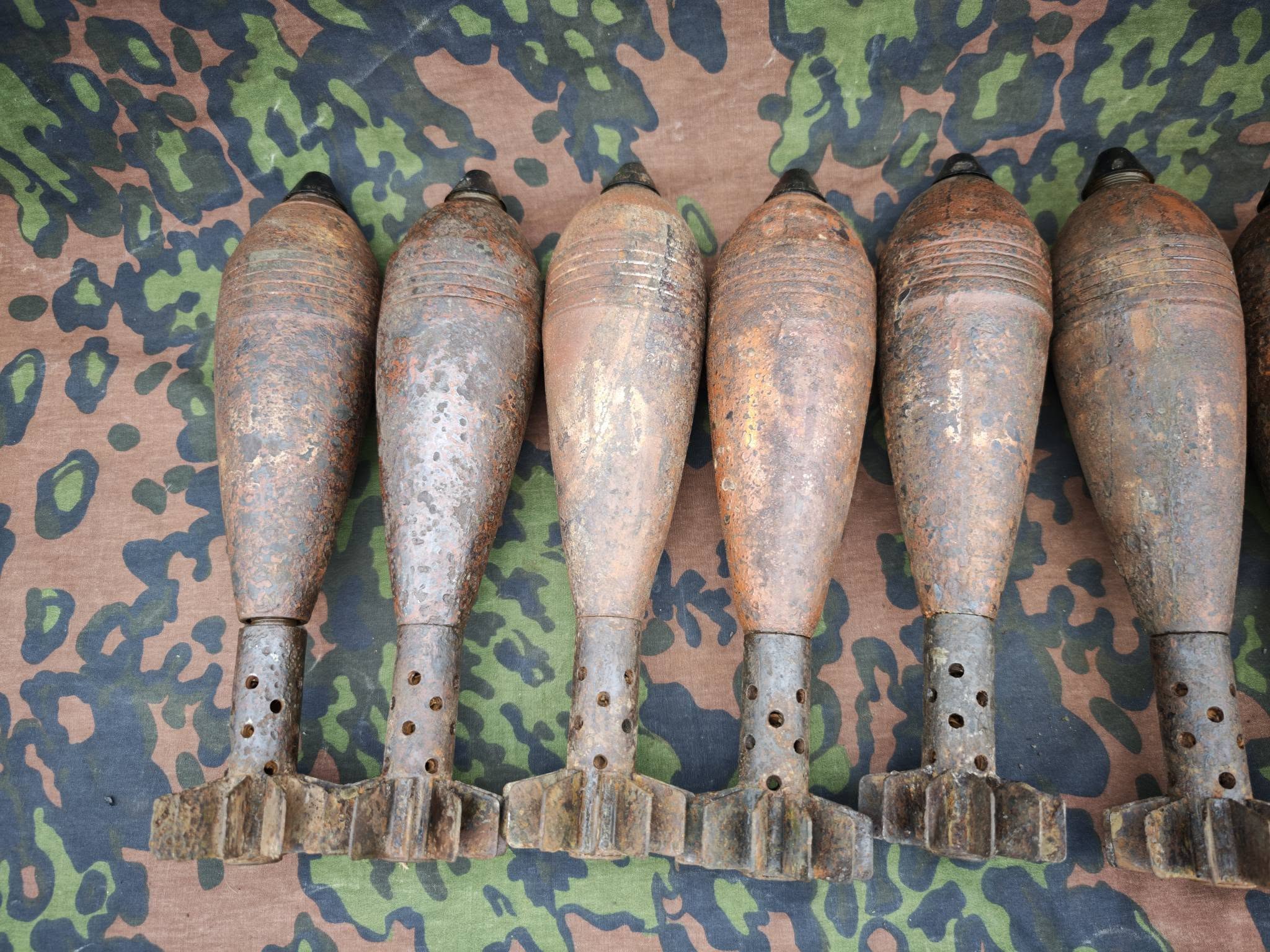 Original WWII German 8 cm Nebel Nb smoke mortar mines.