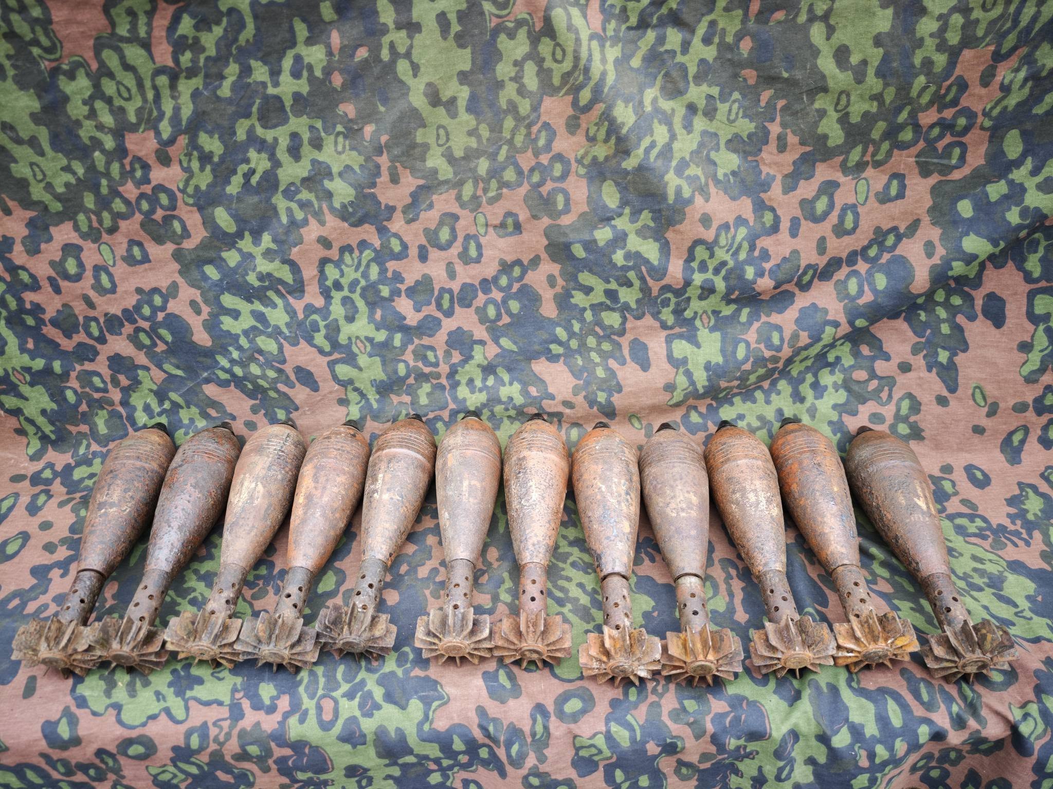 Original WWII German 8 cm Nebel Nb smoke mortar mines.