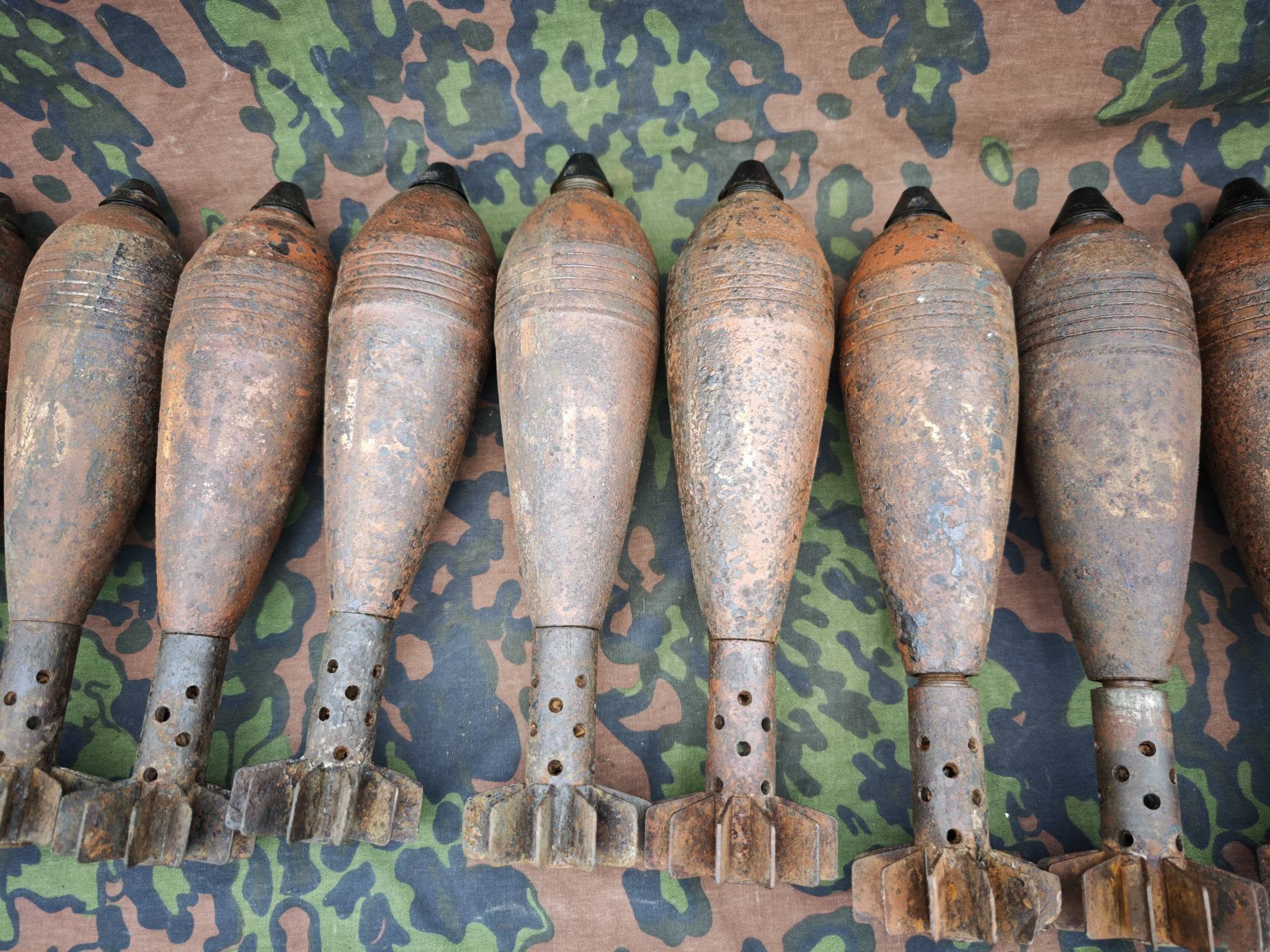 Original WWII German 8 cm Nebel Nb smoke mortar mines.