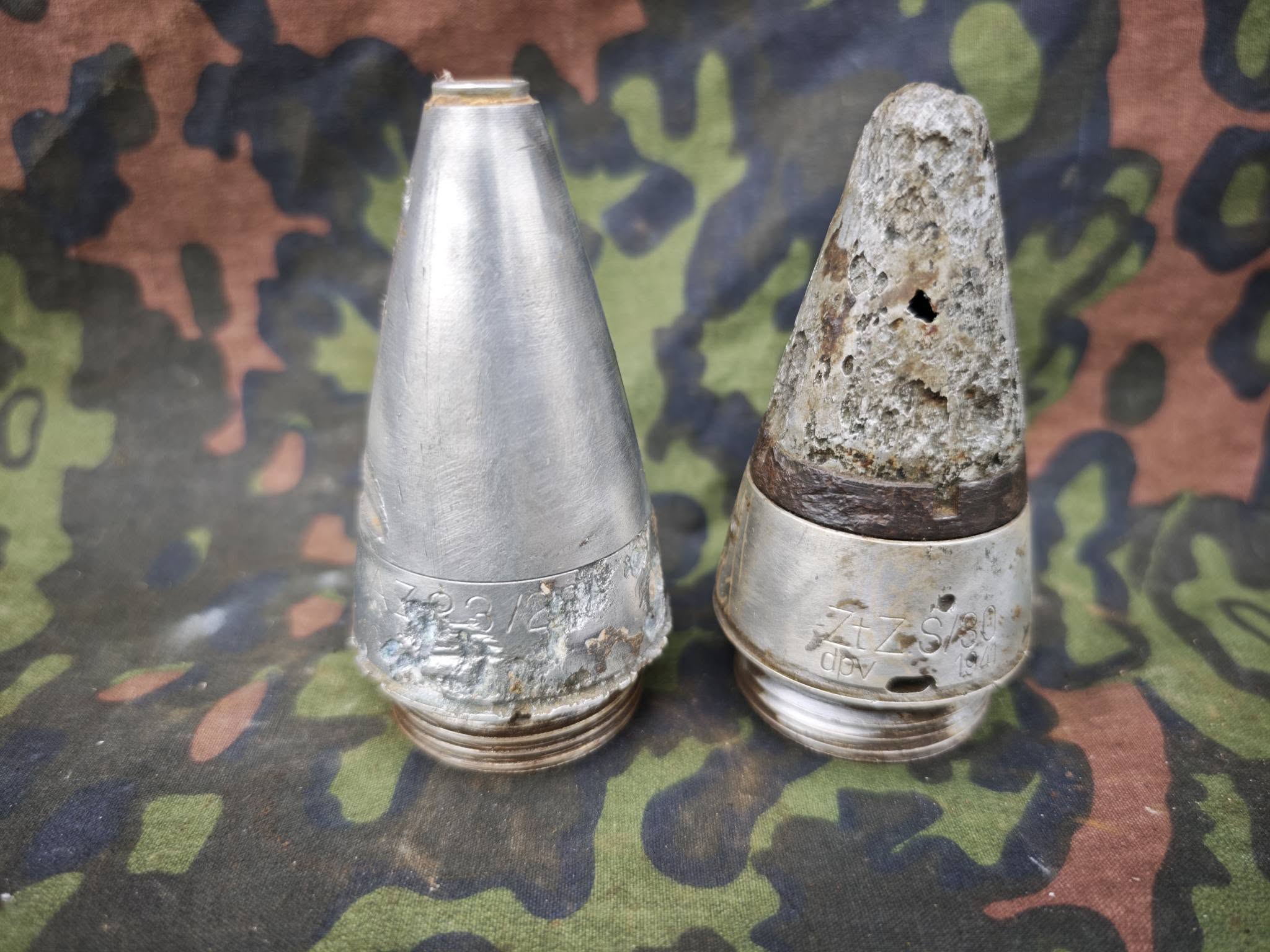 WW2 German AZ23/28 & Zt.Z.S/30 Aluminium Fuzes – Inert Pair