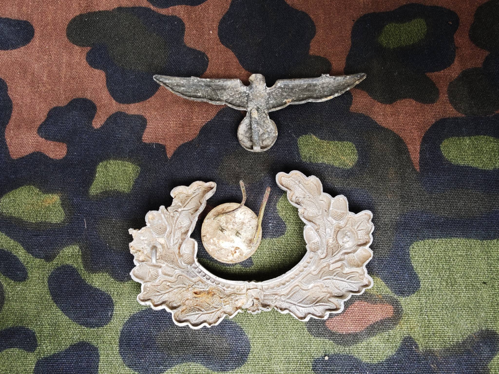 Original WWII German Wehrmacht Officer's Cap Insignia Set
