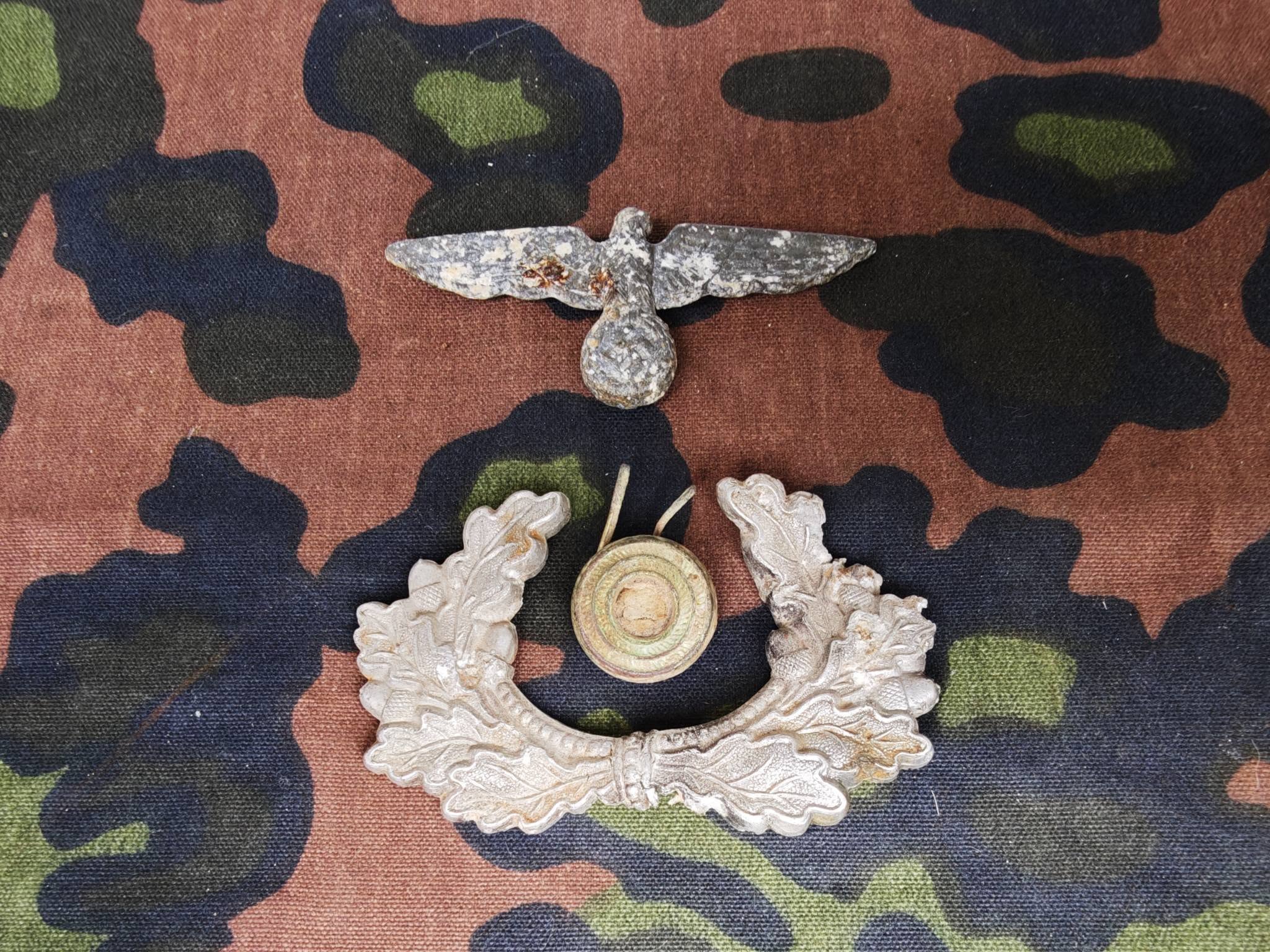 Original WWII German Wehrmacht Officer's Cap Insignia Set