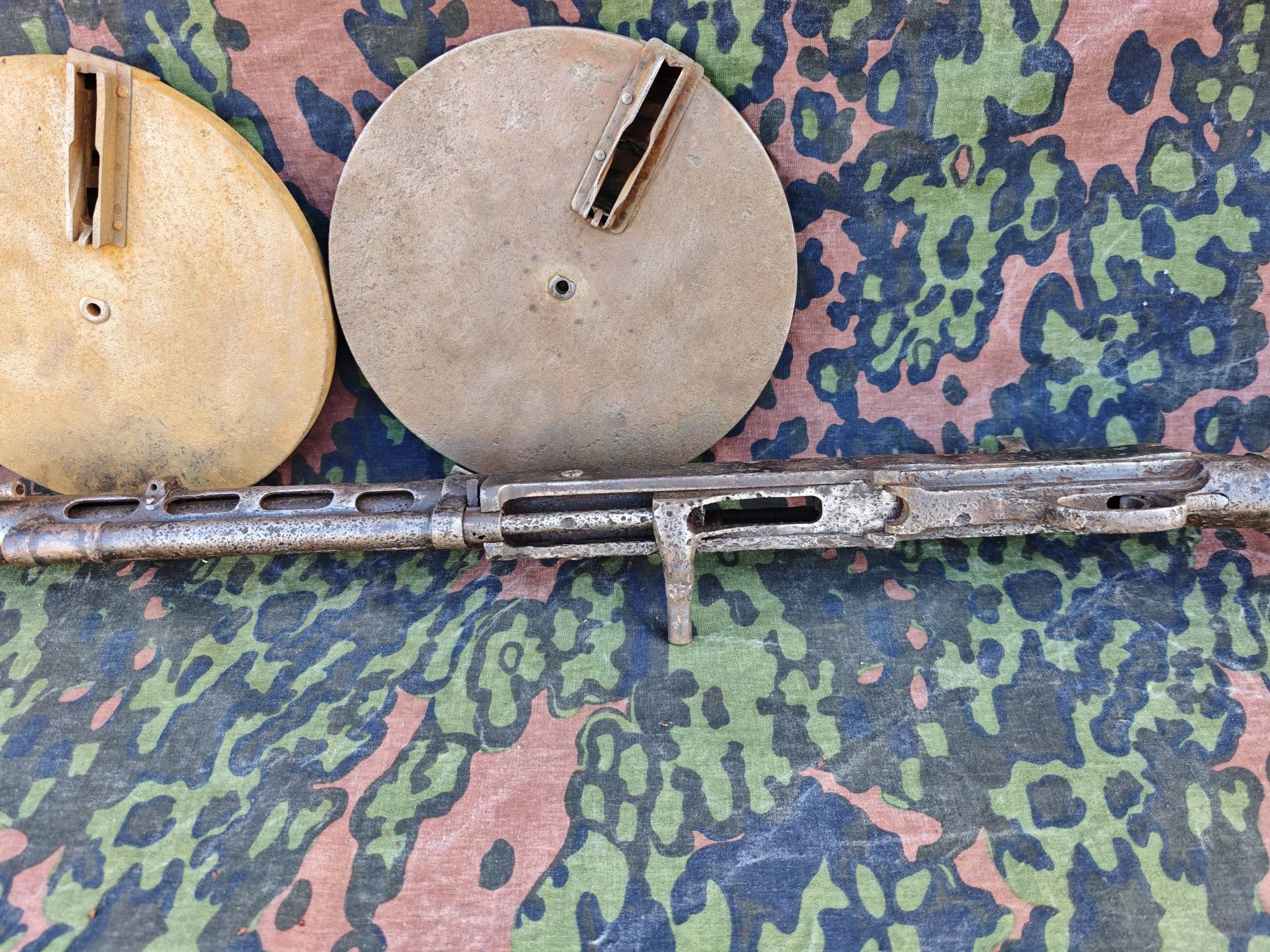 Soviet DP27 Degtyarev Light Machine Gun with 2 Drum Magazines