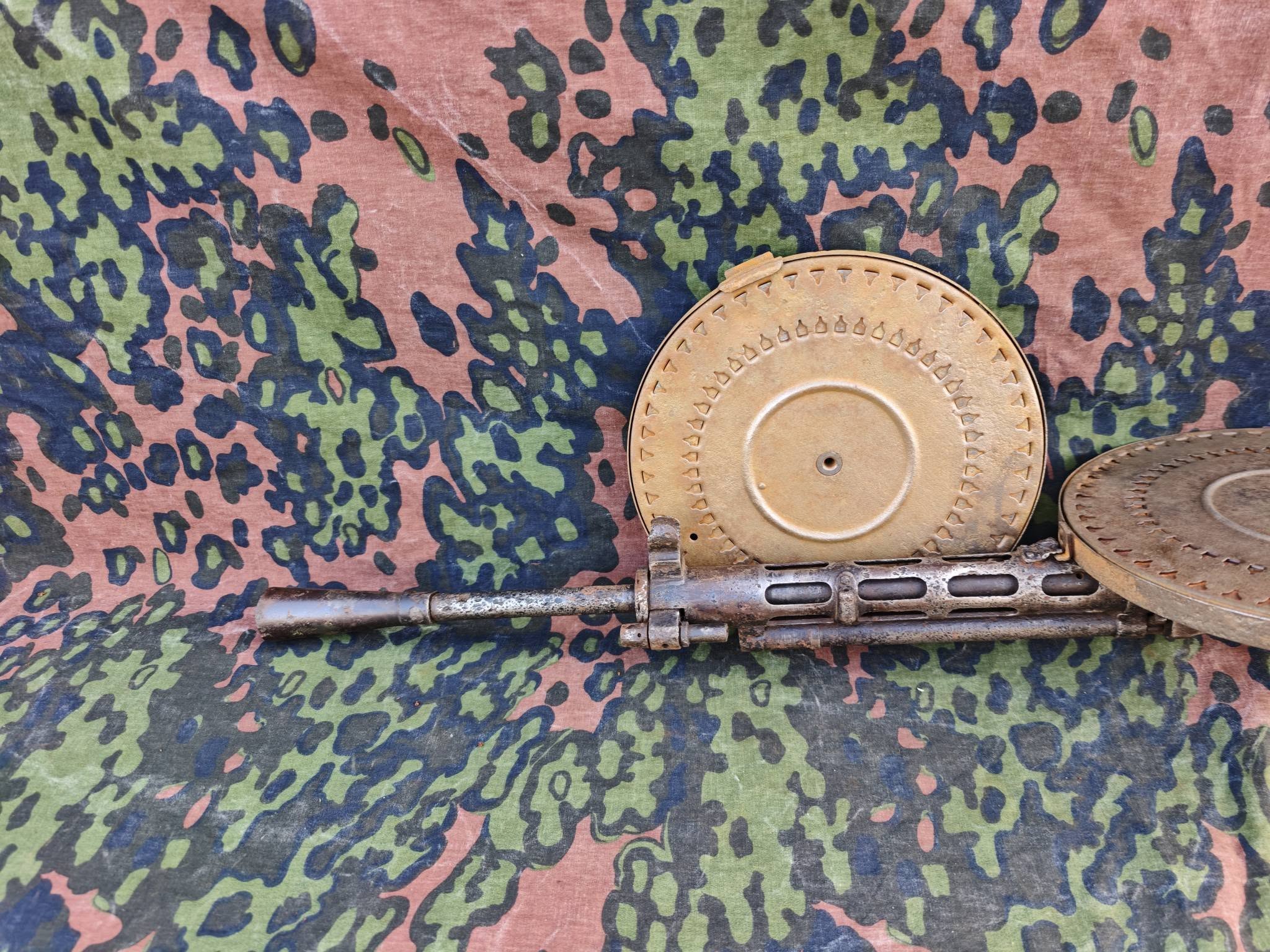 Soviet DP27 Degtyarev Light Machine Gun with 2 Drum Magazines