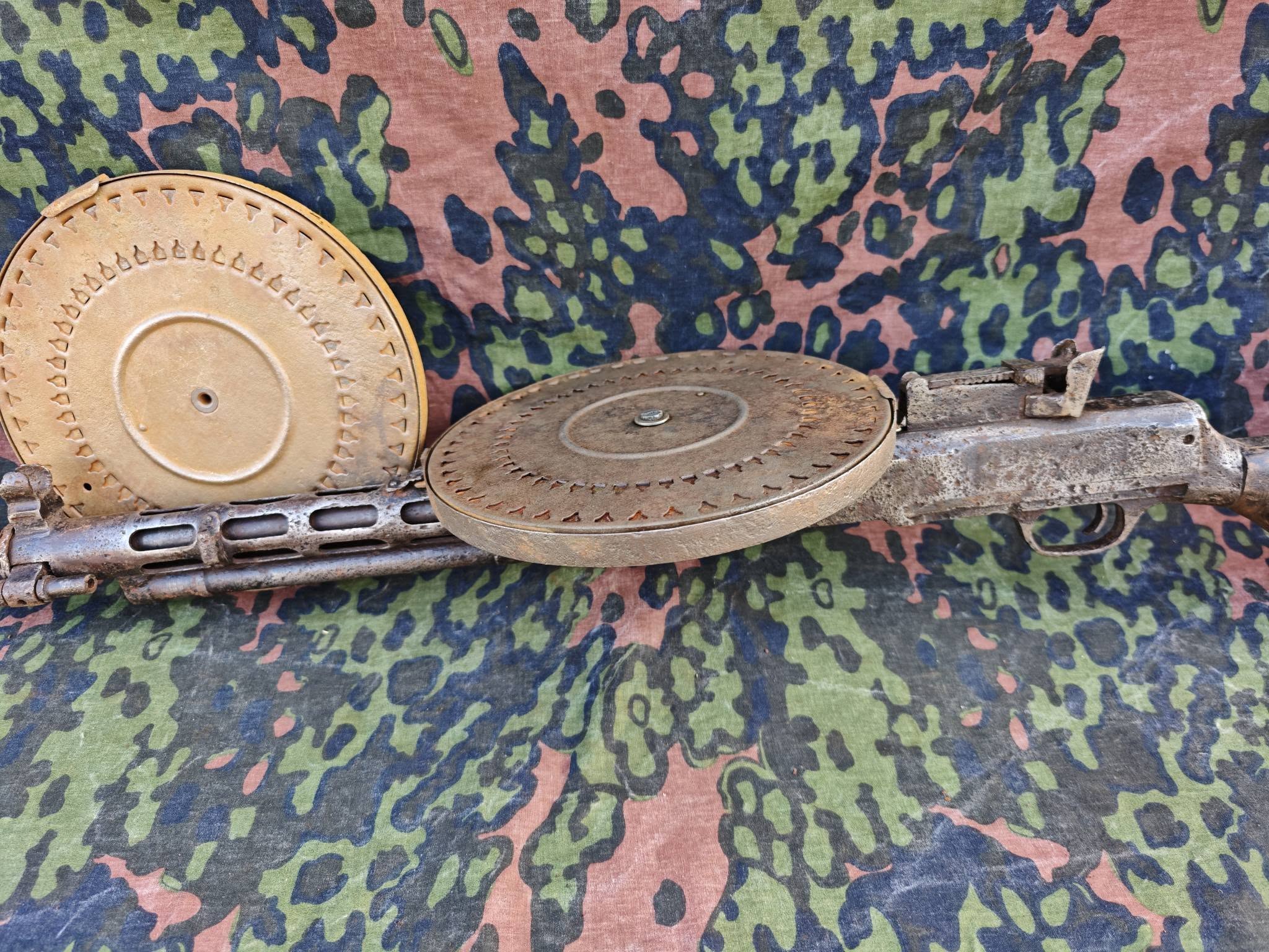 Soviet DP27 Degtyarev Light Machine Gun with 2 Drum Magazines