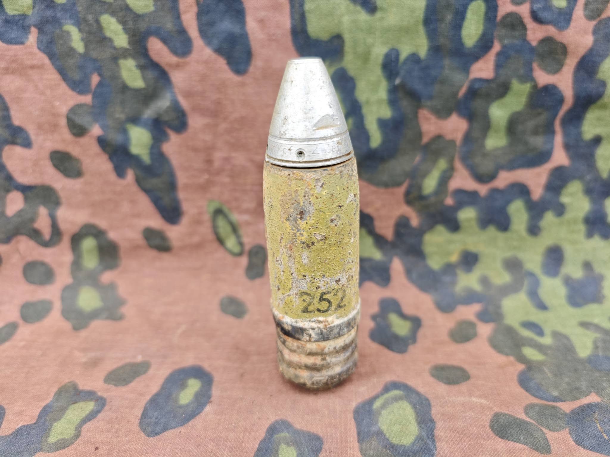 Original WWII German 3.7 cm Sprgr. – 3.7 cm Pak 36 HE Projectile with AZ 39 Fuze