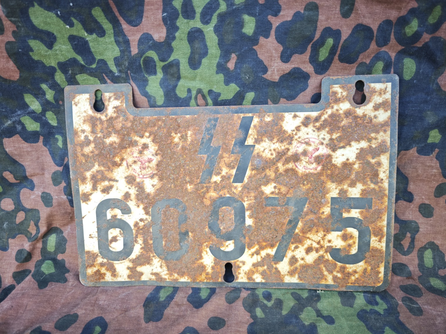 German WWII SS Totenkopf Division License Plate – Sd.Ah. 1 Kettenkrad Trailer